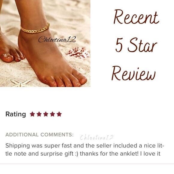 COPY - Gold Cuban Chain Anklet Adjustable Ankle Bracelet - Picture 7 of 8